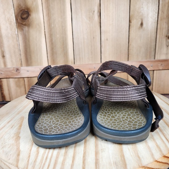 Chaco Z/2‎ Sandals Mens 12 Brown Striped Thong Toe Loop Adjustable Outdoor Shoes